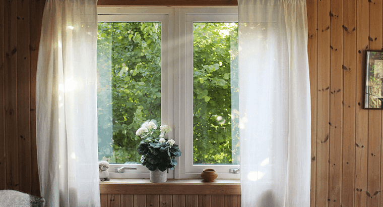 Colorblind Geometric Black Window Curtains